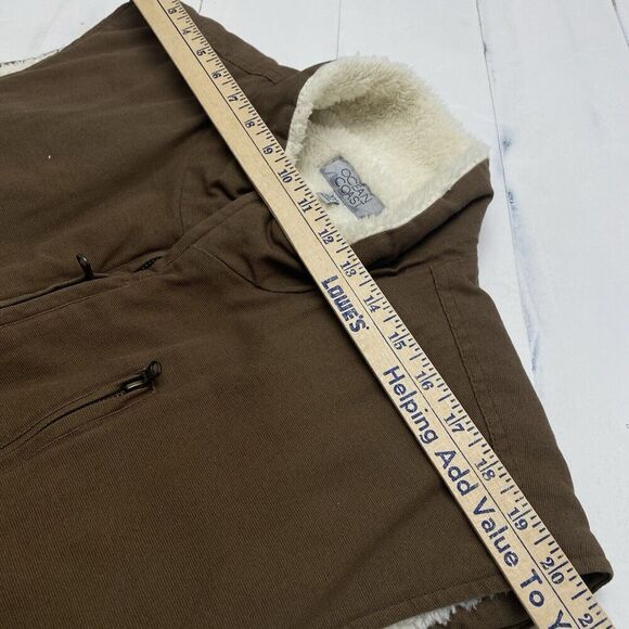 Lightweight Canvas Brown Sherpa Fur Lined Vest Men's Size XXL Workwear Outdoor - Picture 7 of 11